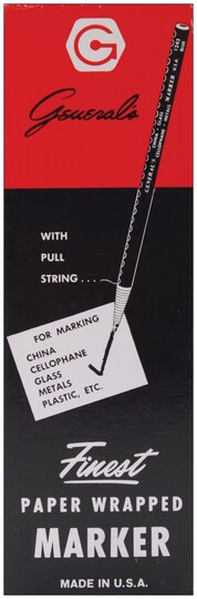 General Pencil; General Pencil China Marker Multi-Purpose Grease Pencil-Black; Category:Drawing Supplies; Image:1
